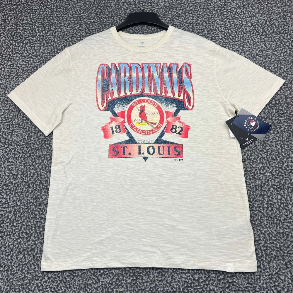 St. Louis Cardinals MLB Shirt Men Large Beige Fanatics Short Sleeve Cotton New L